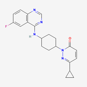 molecular formula C21H22FN5O B2795218 6-Cyclopropyl-2-{4-[(6-fluoroquinazolin-4-yl)amino]cyclohexyl}-2,3-dihydropyridazin-3-one CAS No. 2199421-93-5