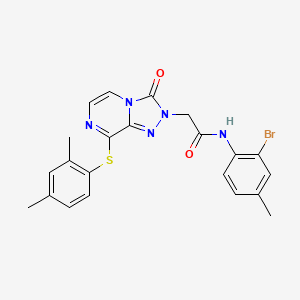 molecular formula C22H20BrN5O2S B2795225 N-(2-bromo-4-methylphenyl)-2-{8-[(2,4-dimethylphenyl)sulfanyl]-3-oxo-2H,3H-[1,2,4]triazolo[4,3-a]pyrazin-2-yl}acetamide CAS No. 1251601-62-3