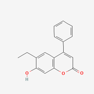 molecular formula C17H14O3 B2795251 6-ethyl-7-hydroxy-4-phenyl-2H-chromen-2-one CAS No. 130182-00-2