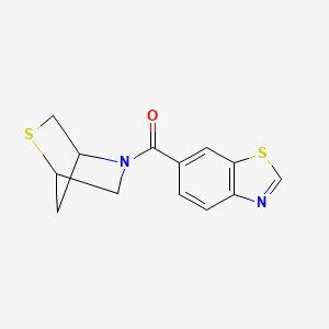 molecular formula C13H12N2OS2 B2795257 6-{2-thia-5-azabicyclo[2.2.1]heptane-5-carbonyl}-1,3-benzothiazole CAS No. 2034607-20-8