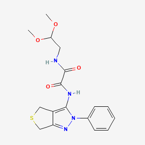 molecular formula C17H20N4O4S B2795282 N-(2,2-dimethoxyethyl)-N'-{2-phenyl-2H,4H,6H-thieno[3,4-c]pyrazol-3-yl}ethanediamide CAS No. 899741-32-3
