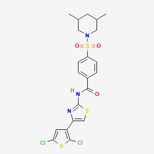 N-(4-(2,5-dichlorothiophen-3-yl)thiazol-2-yl)-4-((3,5-dimethylpiperidin-1-yl)sulfonyl)benzamide