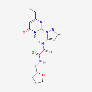 N1-(1-(4-ethyl-6-oxo-1,6-dihydropyrimidin-2-yl)-3-methyl-1H-pyrazol-5-yl)-N2-((tetrahydrofuran-2-yl)methyl)oxalamide