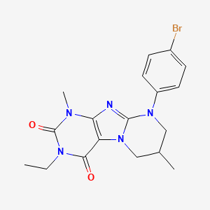 9-(4-bromophenyl)-3-ethyl-1,7-dimethyl-6,7,8,9-tetrahydropyrimido[2,1-f]purine-2,4(1H,3H)-dione