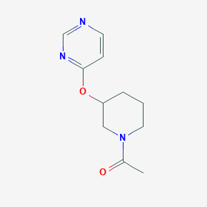 molecular formula C11H15N3O2 B2795308 1-(3-(Pyrimidin-4-yloxy)piperidin-1-yl)ethanone CAS No. 2034331-72-9