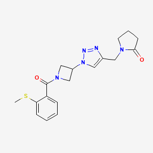 1-((1-(1-(2-(methylthio)benzoyl)azetidin-3-yl)-1H-1,2,3-triazol-4-yl)methyl)pyrrolidin-2-one