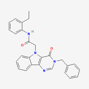 molecular formula C27H24N4O2 B2795314 2-{3-benzyl-4-oxo-3H,4H,5H-pyrimido[5,4-b]indol-5-yl}-N-(2-ethylphenyl)acetamide CAS No. 1185109-29-8