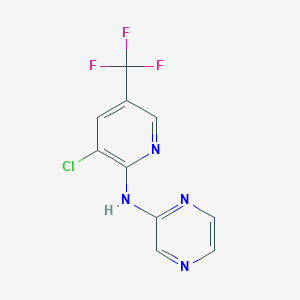 molecular formula C10H6ClF3N4 B2795330 N-[3-chloro-5-(trifluoromethyl)pyridin-2-yl]pyrazin-2-amine CAS No. 2309554-47-8