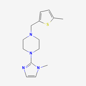molecular formula C14H20N4S B2795335 1-(1-methyl-1H-imidazol-2-yl)-4-((5-methylthiophen-2-yl)methyl)piperazine CAS No. 2034462-87-6