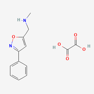 molecular formula C13H14N2O5 B2795343 N-methyl-1-(3-phenyl-5-isoxazolyl)methanamine oxalate CAS No. 1260897-42-4