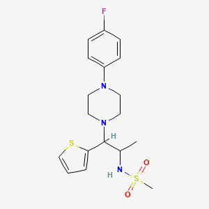 molecular formula C18H24FN3O2S2 B2795362 N-{1-[4-(4-fluorophenyl)piperazin-1-yl]-1-(thiophen-2-yl)propan-2-yl}methanesulfonamide CAS No. 847381-32-2