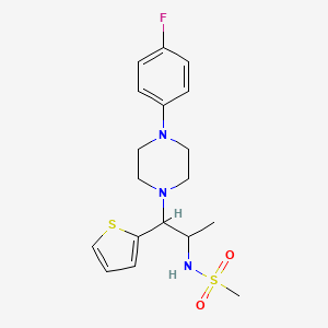 N-[1-[4-(4-fluorophenyl)piperazin-1-yl]-1-thiophen-2-ylpropan-2-yl]methanesulfonamide