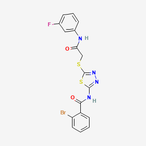 2-bromo-N-(5-((2-((3-fluorophenyl)amino)-2-oxoethyl)thio)-1,3,4-thiadiazol-2-yl)benzamide