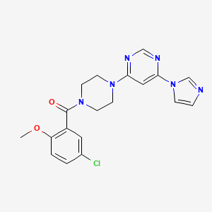 molecular formula C19H19ClN6O2 B2795365 (4-(6-(1H-imidazol-1-yl)pyrimidin-4-yl)piperazin-1-yl)(5-chloro-2-methoxyphenyl)methanone CAS No. 1170423-31-0