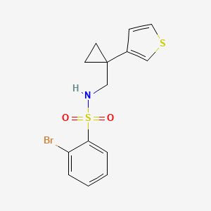 2-Bromo-N-[(1-thiophen-3-ylcyclopropyl)methyl]benzenesulfonamide