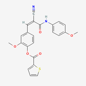 [4-[(Z)-2-Cyano-3-(4-methoxyanilino)-3-oxoprop-1-enyl]-2-methoxyphenyl] thiophene-2-carboxylate