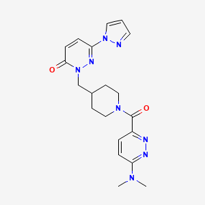 2-({1-[6-(dimethylamino)pyridazine-3-carbonyl]piperidin-4-yl}methyl)-6-(1H-pyrazol-1-yl)-2,3-dihydropyridazin-3-one