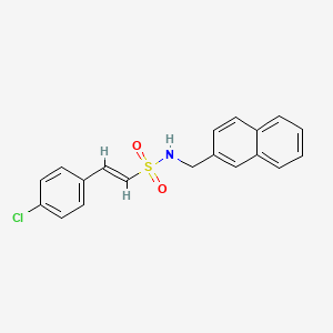 molecular formula C19H16ClNO2S B2795386 (E)-2-(4-氯苯基)-N-(萘-2-基甲基)乙烯磺酰胺 CAS No. 1147688-22-9