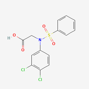 molecular formula C14H11Cl2NO4S B2795396 N-(3,4-二氯苯基)-N-(苯基磺酰)甘氨酸 CAS No. 327982-88-7