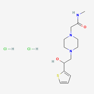 molecular formula C13H23Cl2N3O2S B2795403 2-(4-(2-hydroxy-2-(thiophen-2-yl)ethyl)piperazin-1-yl)-N-methylacetamide dihydrochloride CAS No. 1396677-17-0