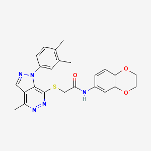 molecular formula C24H23N5O3S B2795416 N-(2,3-dihydro-1,4-benzodioxin-6-yl)-2-{[1-(3,4-dimethylphenyl)-4-methyl-1H-pyrazolo[3,4-d]pyridazin-7-yl]sulfanyl}acetamide CAS No. 1203197-09-4