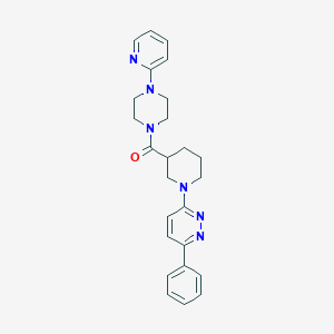 molecular formula C25H28N6O B2795427 3-Phenyl-6-{3-[(4-pyridin-2-ylpiperazin-1-yl)carbonyl]piperidin-1-yl}pyridazine CAS No. 1251623-97-8