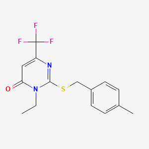3-ethyl-2-[(4-methylbenzyl)sulfanyl]-6-(trifluoromethyl)-4(3H)-pyrimidinone