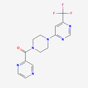 Pyrazin-2-yl(4-(6-(trifluoromethyl)pyrimidin-4-yl)piperazin-1-yl)methanone