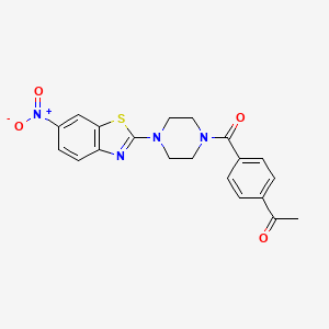 1-(4-(4-(6-Nitrobenzo[d]thiazol-2-yl)piperazine-1-carbonyl)phenyl)ethanone