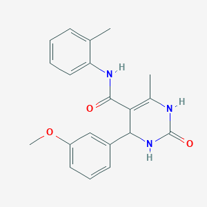 molecular formula C20H21N3O3 B2795446 4-(3-methoxyphenyl)-6-methyl-2-oxo-N-(o-tolyl)-1,2,3,4-tetrahydropyrimidine-5-carboxamide CAS No. 332373-06-5
