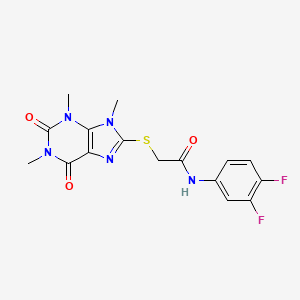 N-(3,4-difluorophenyl)-2-(1,3,9-trimethyl-2,6-dioxopurin-8-yl)sulfanylacetamide