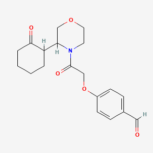 molecular formula C19H23NO5 B2795450 4-[2-Oxo-2-[3-(2-oxocyclohexyl)morpholin-4-yl]ethoxy]benzaldehyde CAS No. 2224178-12-3
