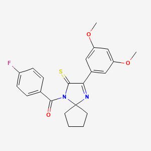 3-(3,5-Dimethoxyphenyl)-1-(4-fluorobenzoyl)-1,4-diazaspiro[4.4]non-3-ene-2-thione