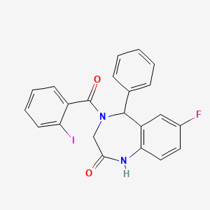 7-fluoro-4-(2-iodobenzoyl)-5-phenyl-3,5-dihydro-1H-1,4-benzodiazepin-2-one