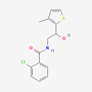 molecular formula C14H14ClNO2S B2795463 2-chloro-N-(2-hydroxy-2-(3-methylthiophen-2-yl)ethyl)benzamide CAS No. 1351648-59-3