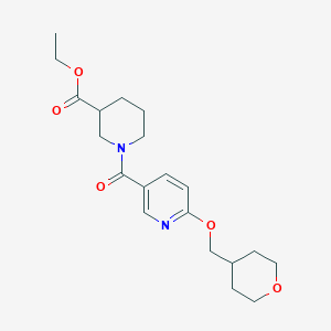 molecular formula C20H28N2O5 B2795465 ethyl 1-{6-[(oxan-4-yl)methoxy]pyridine-3-carbonyl}piperidine-3-carboxylate CAS No. 2034240-80-5