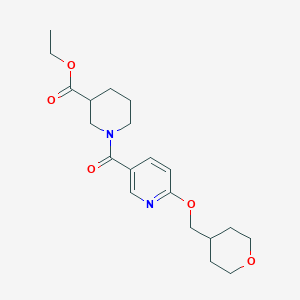 ethyl 1-(6-((tetrahydro-2H-pyran-4-yl)methoxy)nicotinoyl)piperidine-3-carboxylate