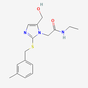N-ethyl-2-(5-(hydroxymethyl)-2-((3-methylbenzyl)thio)-1H-imidazol-1-yl)acetamide