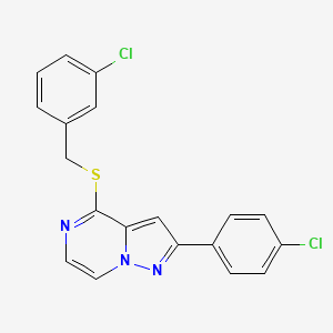 4-[(3-Chlorobenzyl)thio]-2-(4-chlorophenyl)pyrazolo[1,5-a]pyrazine