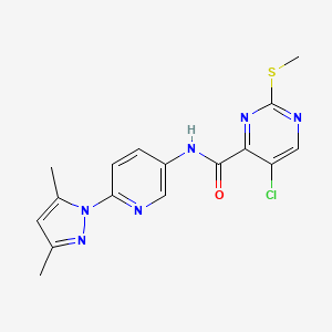 5-chloro-N-[6-(3,5-dimethyl-1H-pyrazol-1-yl)pyridin-3-yl]-2-(methylsulfanyl)pyrimidine-4-carboxamide