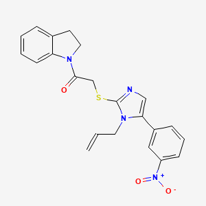 2-((1-allyl-5-(3-nitrophenyl)-1H-imidazol-2-yl)thio)-1-(indolin-1-yl)ethanone