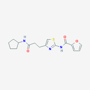 N-(4-(3-(cyclopentylamino)-3-oxopropyl)thiazol-2-yl)furan-2-carboxamide