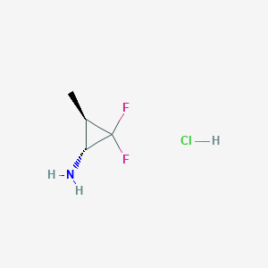 molecular formula C4H8ClF2N B2795484 (1R,3R)-2,2-Difluoro-3-methylcyclopropan-1-amine;hydrochloride CAS No. 2408937-45-9
