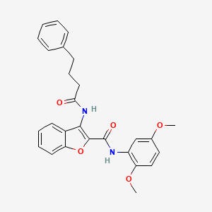 N-(2,5-dimethoxyphenyl)-3-(4-phenylbutanamido)benzofuran-2-carboxamide