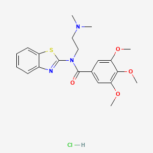 molecular formula C21H26ClN3O4S B2795486 N-(benzo[d]thiazol-2-yl)-N-(2-(dimethylamino)ethyl)-3,4,5-trimethoxybenzamide hydrochloride CAS No. 1216551-29-9