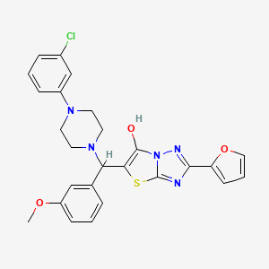 5-((4-(3-Chlorophenyl)piperazin-1-yl)(3-methoxyphenyl)methyl)-2-(furan-2-yl)thiazolo[3,2-b][1,2,4]triazol-6-ol