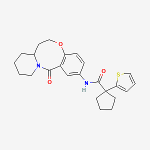 N-(13-oxo-6,7,7a,8,9,10,11,13-octahydrobenzo[b]pyrido[1,2-e][1,5]oxazocin-2-yl)-1-(thiophen-2-yl)cyclopentanecarboxamide