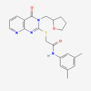N-(3,5-dimethylphenyl)-2-((4-oxo-3-((tetrahydrofuran-2-yl)methyl)-3,4-dihydropyrido[2,3-d]pyrimidin-2-yl)thio)acetamide