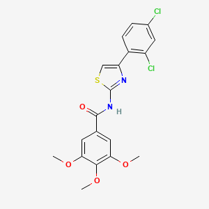 molecular formula C19H16Cl2N2O4S B2795504 N-[4-(2,4-dichlorophenyl)-1,3-thiazol-2-yl]-3,4,5-trimethoxybenzamide CAS No. 477568-63-1