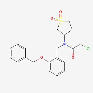 2-Chloro-N-(1,1-dioxothiolan-3-yl)-N-[(2-phenylmethoxyphenyl)methyl]acetamide
